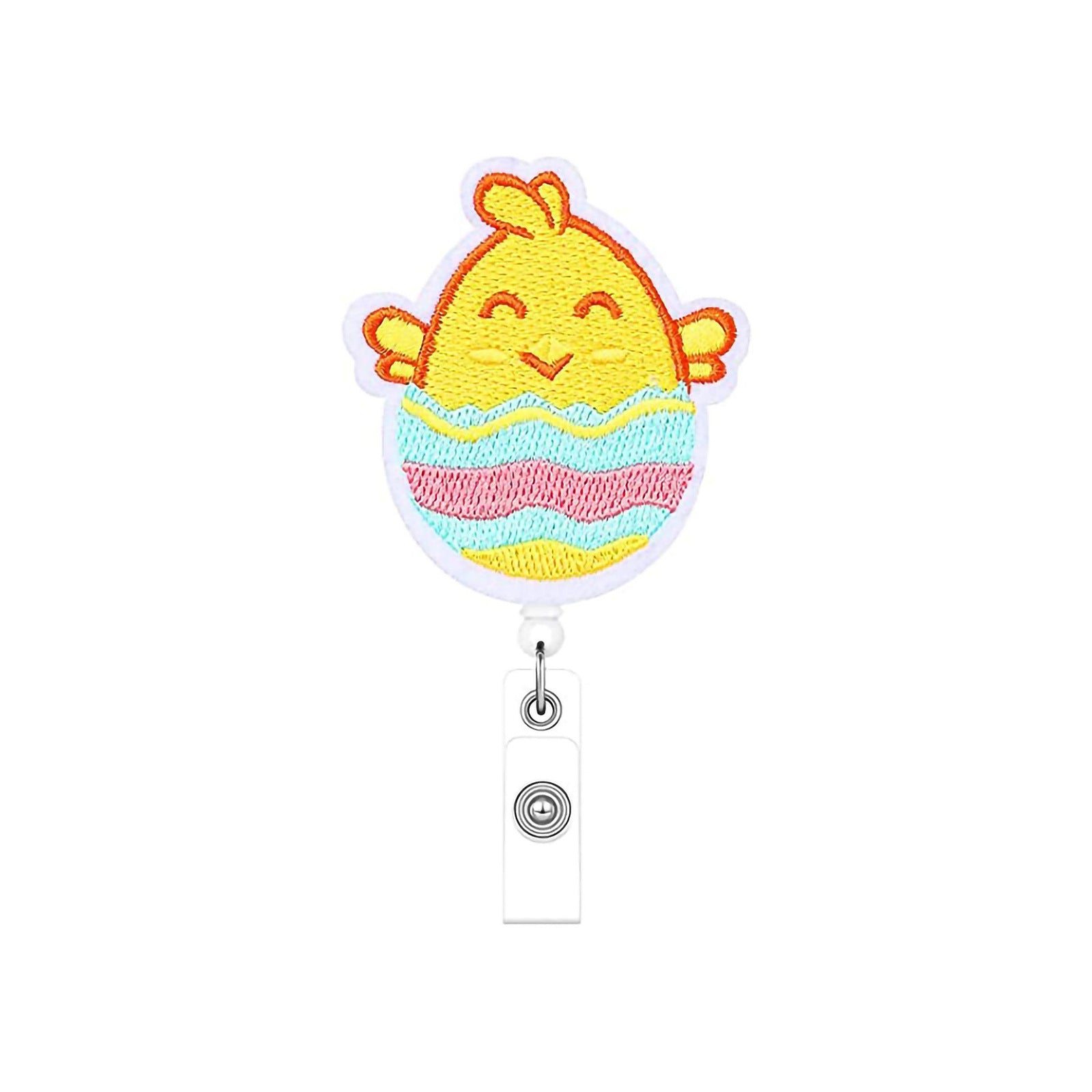 Wholesale Clover Rose Easter Rabbit Love Felt Fabric Badge Scroll Retractable ABS Keychain